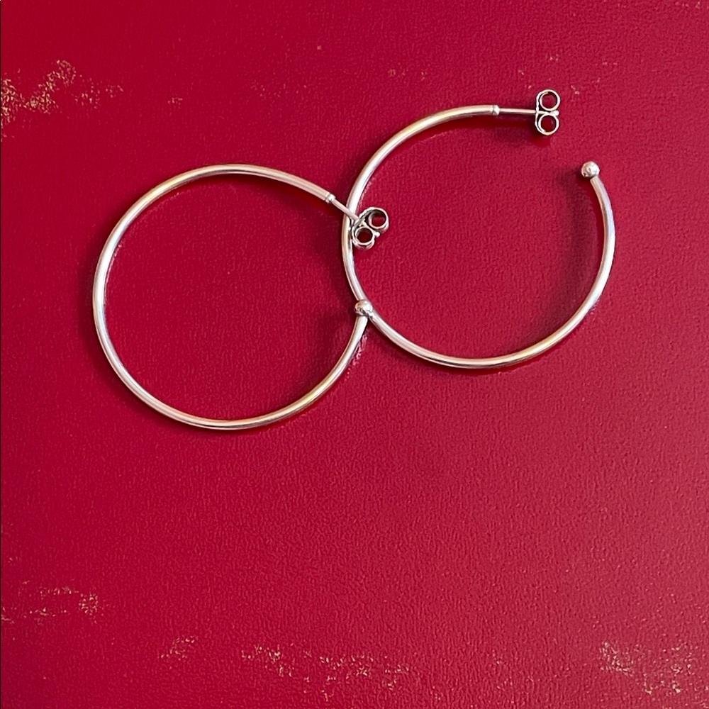 Pandora silver hoop earrings